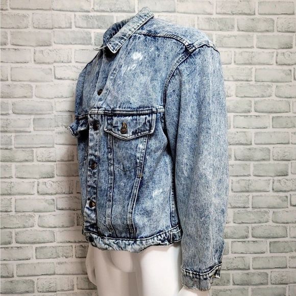 Vintage 90s Canyon River Blues Size L Acid Wash Denim Jean Jacket - Picture 5 of 11